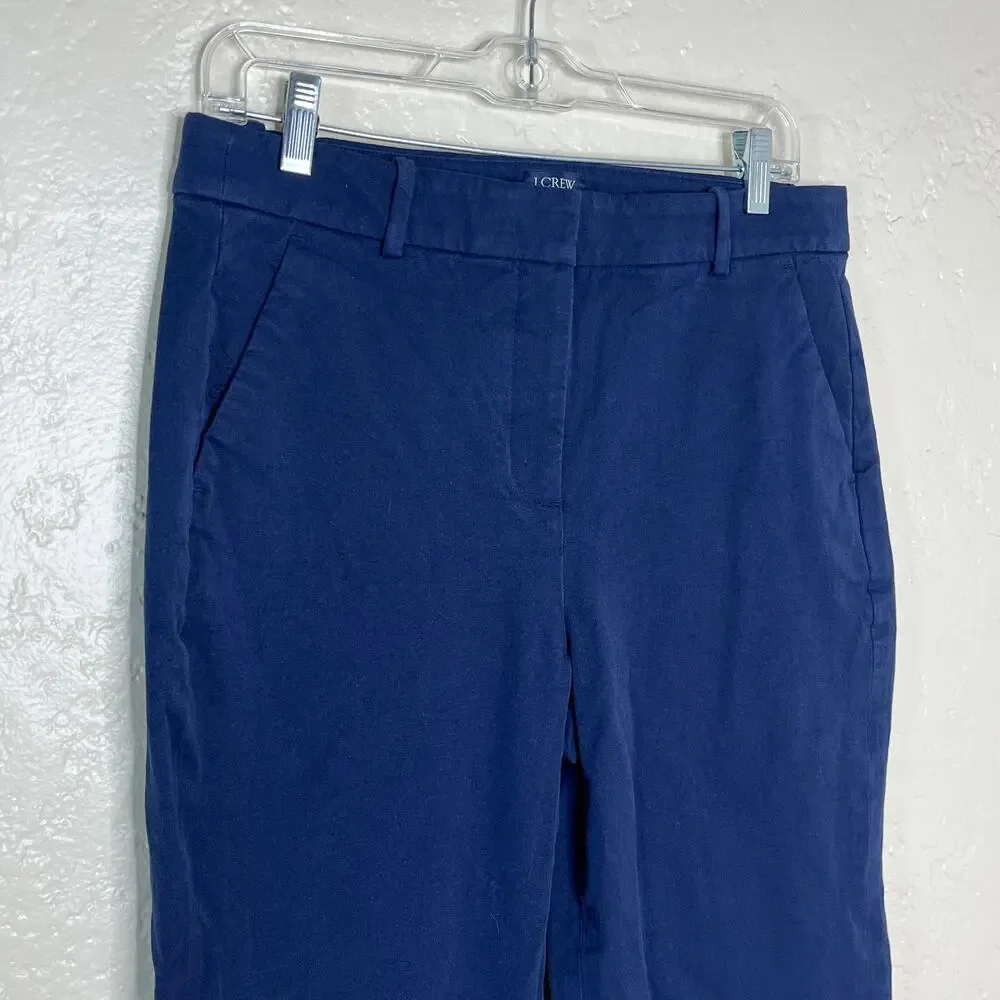 J.Crew Kallie Straight Leg Pants Preppy Career Zip Fly‎ Women Navy Blue 10